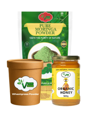 Combo ( 50g Moringa Powder + 50g Wheatgrass Powder + 500ml Organic Honey )
