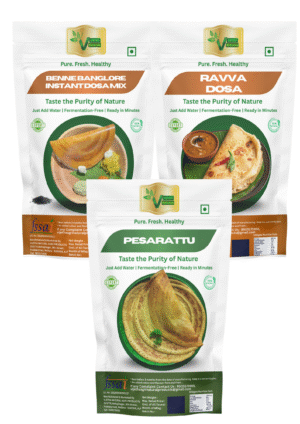 Instant Dosa Mixes Combo ( Benny 500g , Ravva 500g , Pesara 500g)