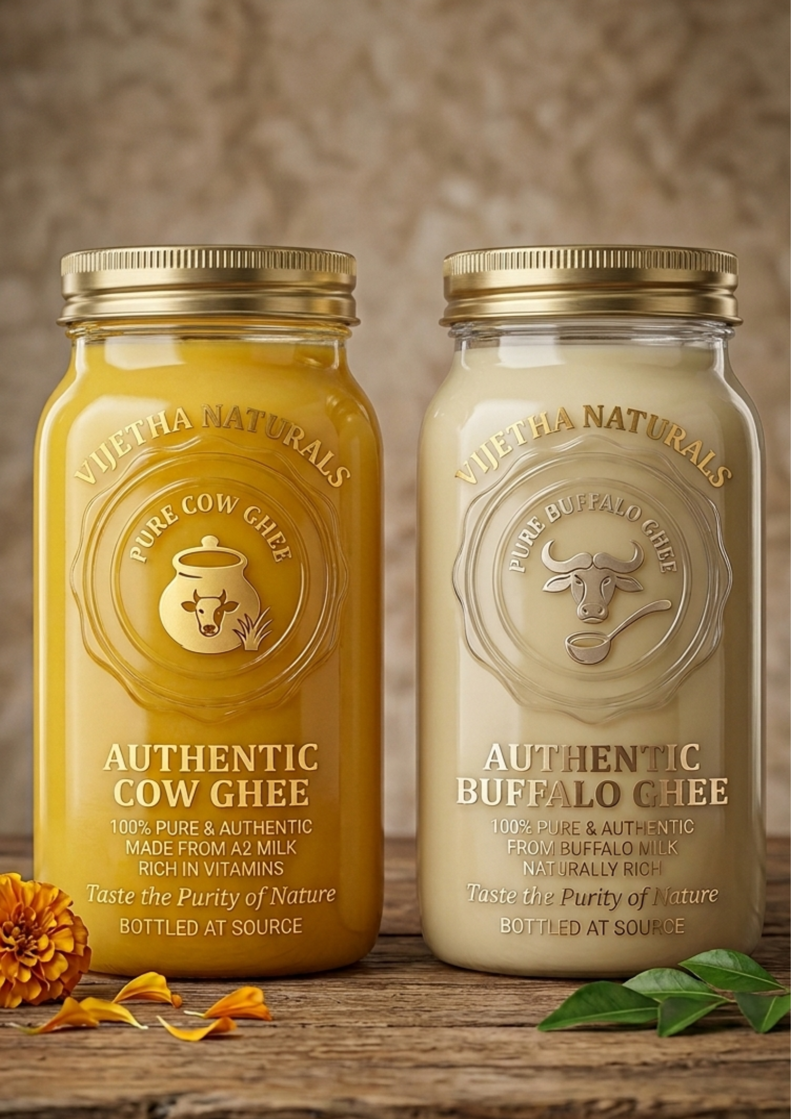 Cow Ghee 500gm + Buffalo Ghee 500gm