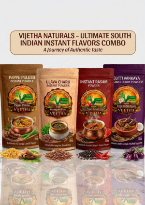 Pappu Pulusu Instant Powder 100gm + Ulava Charu Instant Powder 100gm + Instant Rasam Powder 100gm + Gutti Vankaya Instant Curry Powder 100gm